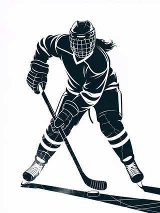 Girl Ice Hockey Player Silhouette