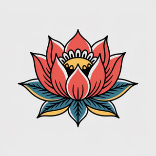 Traditional Lotus Flower Tattoo Art