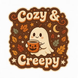 Cozy & Creepy Ghost Retro Tee