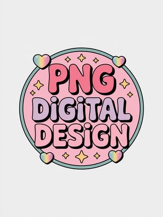 Kawaii Pastel Digital Badge Design
