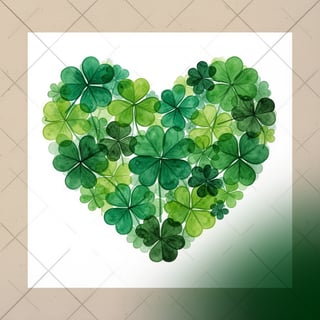 Heart-Shaped Clover Digital Illustration