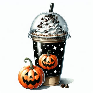 Halloween Watercolor Festive Cup