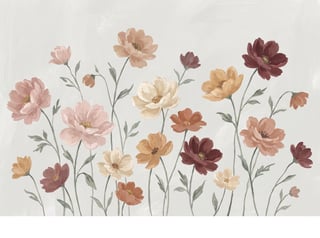 Vintage Floral Hand-Painted Illustration