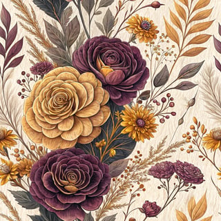 Rustic Autumn 3D Flower Design