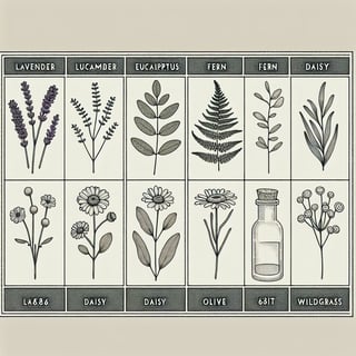 Minimalist Botanical Specimen Grid
