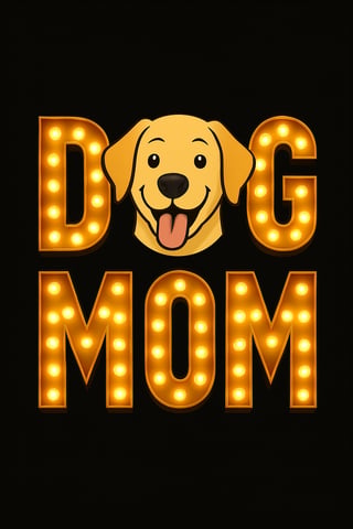 Golden Retro Dog Mom Sign