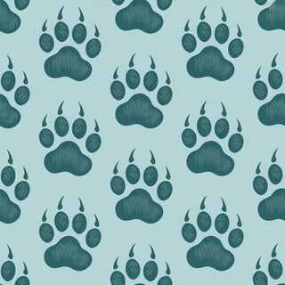 Cougar Paw Print Seamless Pattern
