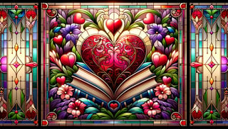 Romantic Stained Glass Heart Design