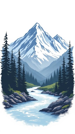 Alaska-Inspired Minimalist T-Shirt Design