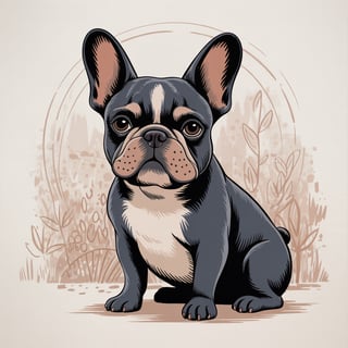 Bohemian Hand-Painted French Bulldog