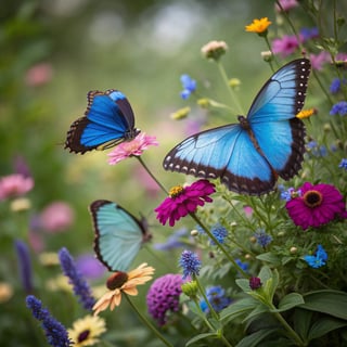 Vintage Blue Morpho Butterfly Illustration