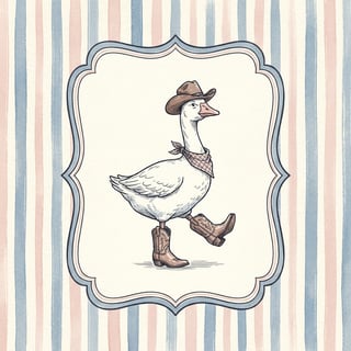 Preppy Vintage Goose Illustration