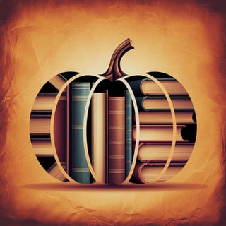 Book-Spine Pumpkin Silhouette