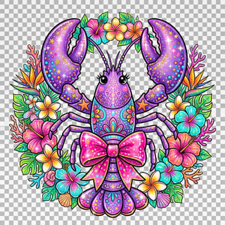 Cute Purple Lobster Illustration