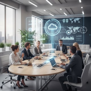 Business Team Collaborating in Modern Office