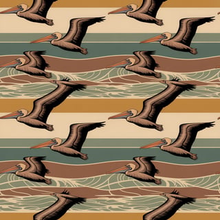 1970s Retro Pelican Stripe Pattern