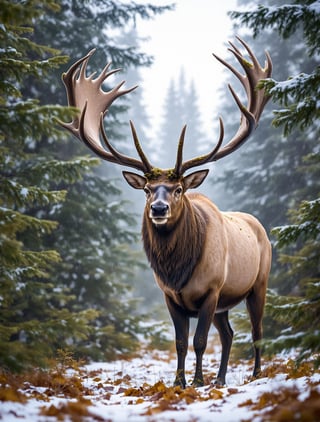 Majestic Elk in Boreal Forest
