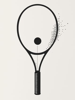 Geometric Tennis Racket and Ball Design