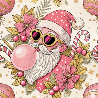 Whimsical Y2K Christmas Santa Art