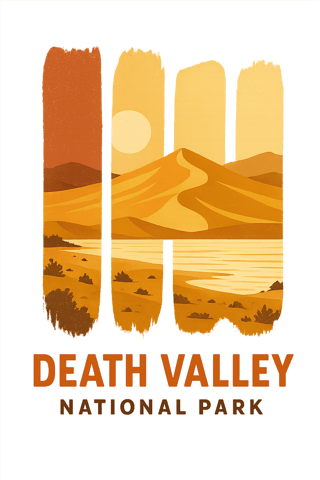 Retro Vector Sunset of Death Valley