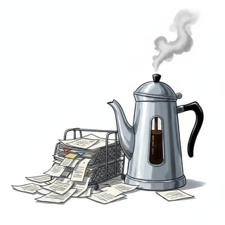 Overflowing Office Inbox Illustration