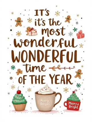 Cozy Christmas Illustration with Festive Typography