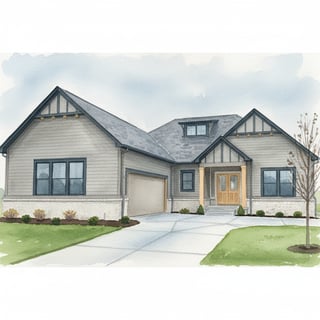 House Art in Watercolor, Pencil, Charcoal