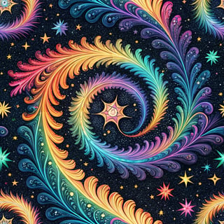 Neon Psychedelic Swirl Pattern
