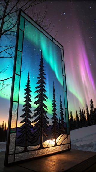 Glowing 3D Stained-Glass Landscape