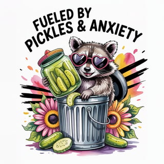 Quirky Raccoon Watercolor Art