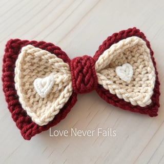 Handmade Crochet Valentine Bow