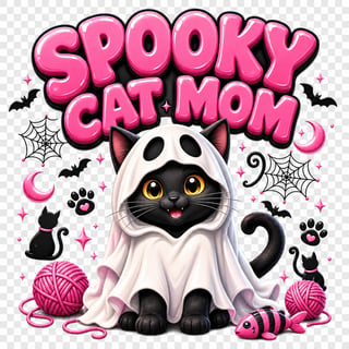 Spooky Cat Mom Halloween Graphic