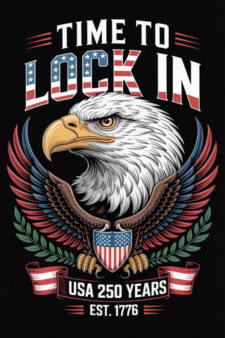 Patriotic American Eagle T-Shirt Design