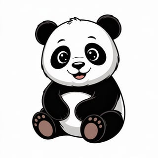 Cute Animated Panda Nursery Art