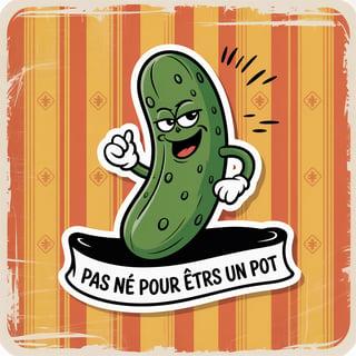 Funny Pickle Cartoon with Sarcastic Text