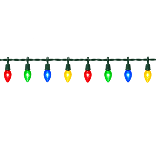Christmas String Lights on Straight Stand