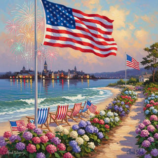 American Flag Oil Paintings Collection