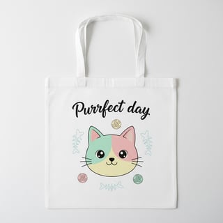 Minimalist Cat Tote Bag Design
