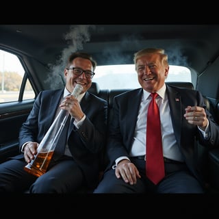 Trump and Musk Hotboxing Limo