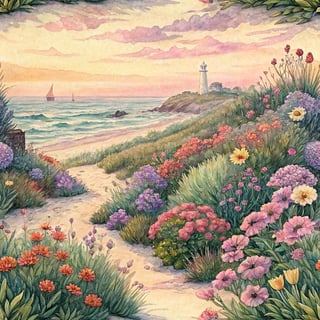 North Carolina Coastal Wildflowers Panorama