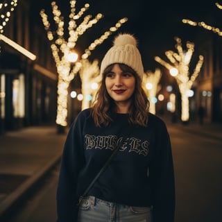 Nighttime Street Portrait of Woman