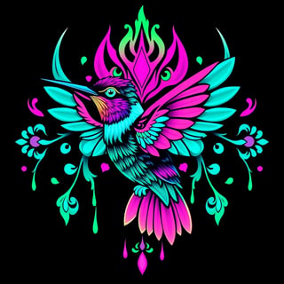 Symmetrical Fantasy Hummingbird Illustration