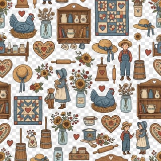 Cozy Folk Americana Wallpaper