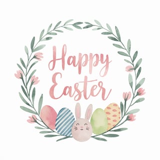 Floral Easter Wreath Illustration