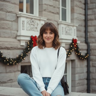 Vintage Photo of Woman in Crewneck Sweatshirt
