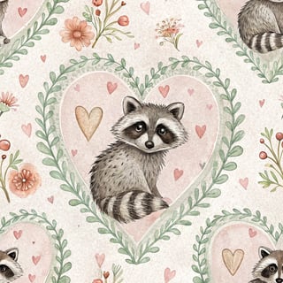 Pastel Watercolor Raccoon Prints