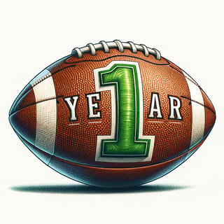 Hand Drawn Football Design with Number 1