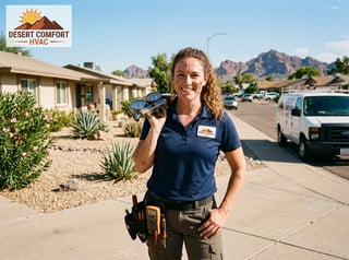 Attractive Female HVAC Worker in Arizona