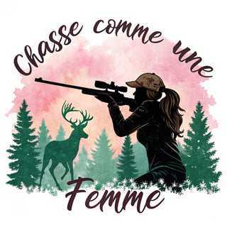Feminine Hunting Silhouette Art
