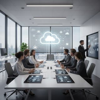 Business Team Collaborating in Modern Office